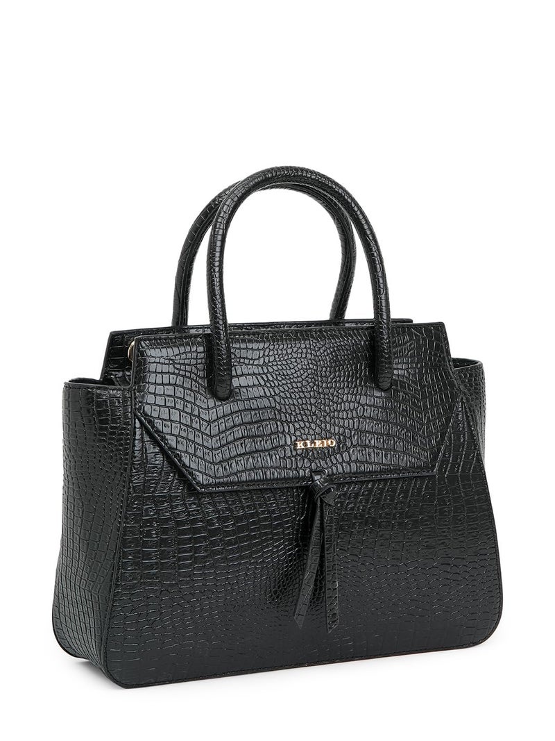 KLEIO Vegan Leather Handbag for Women & Girls - Croco Embossed Design - Image 2